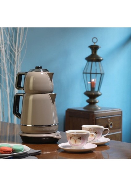 A332-02 Demiks Bej/krom Elektrikli Çaydanlık