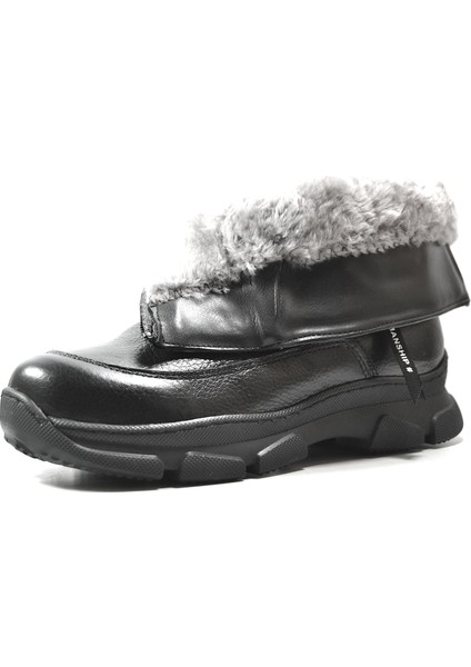 K.305 Deri Siyah Kalın Taban Kürklü Kadın Bot fiyatları