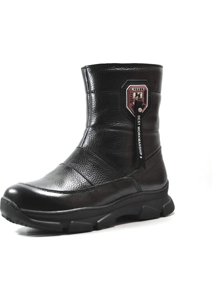 K.305 Deri Siyah Kalın Taban Kürklü Kadın Bot fırsatları