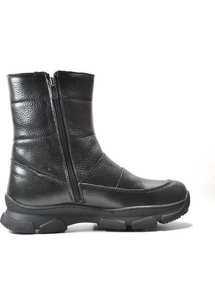 K.305 Deri Siyah Kalın Taban Kürklü Kadın Bot indirimleri