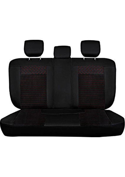 seat Cordoba Uyumlu Lüks Deri Oto Koltuk Kılıfı Ön Arka Takım Set Datça Serisi Siyah Kırmızı modelleri