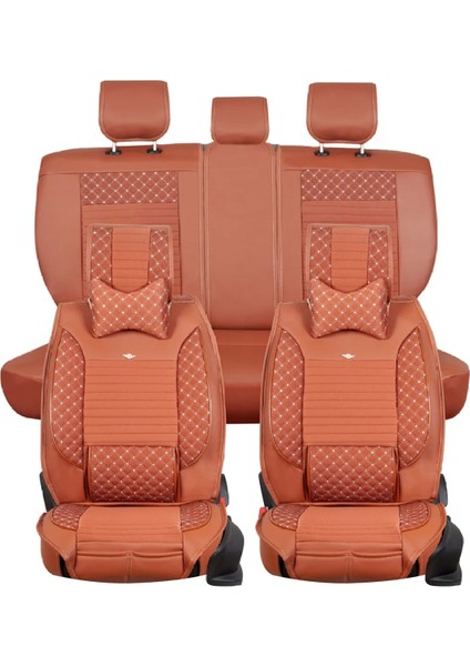 Jeep Patriot Yeni Uyumlu Lüks Deri Oto Koltuk Kılıfı Ön Arka Takım Set Datça Serisi Tarçın