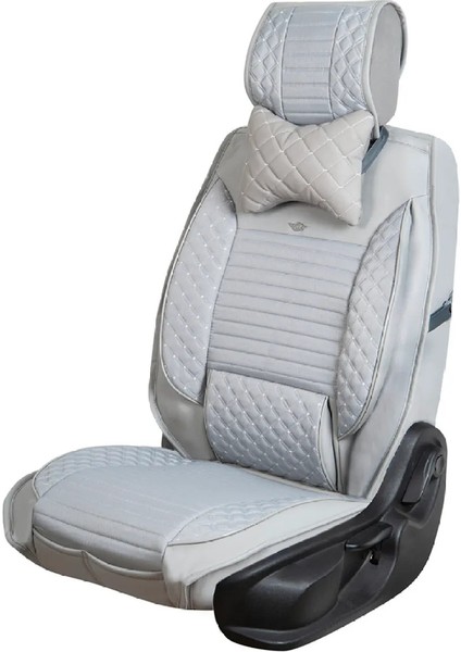 mazda 3 Uyumlu Lüks Deri Oto Koltuk Kılıfı Ön Arka Takım Set Datça Serisi Açık Gri indirimleri