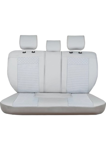 Nissan Skystar Uyumlu Lüks Deri Oto Koltuk Kılıfı Ön Arka Takım Set Datça Serisi Açık Gri modelleri