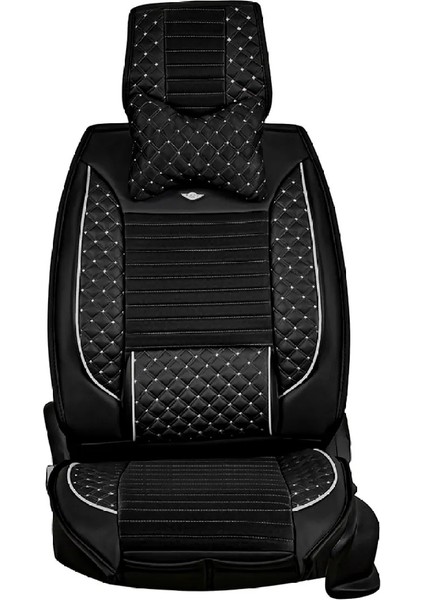 alfa Romeo Mito Uyumlu Lüks Deri Oto Koltuk Kılıfı Ön Arka Takım Set Dalyan Serisi Siyah Beyaz fırsatları