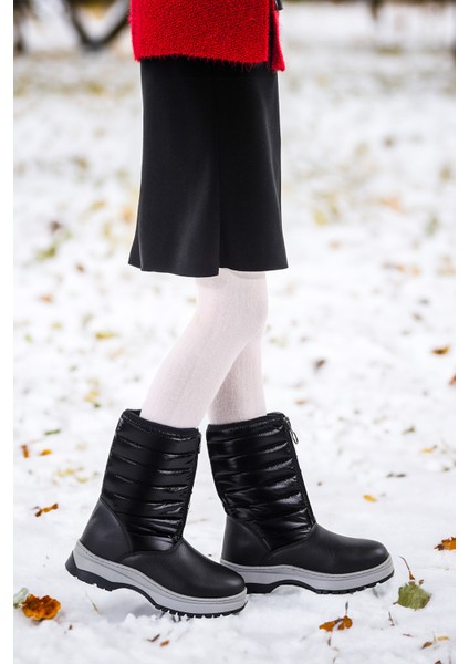 Ronel Cilt Fermuarlı Kız Çocuk Kar Botu