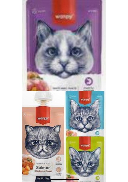 Kedi Et Ezmesi 12li, tavuk, ördek, somon