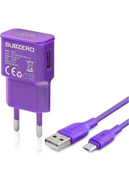 Şarj Cihazı, 2.0A 5 V Micro USB Renkli Şarj Aleti Ev Tipi Subzero SG11