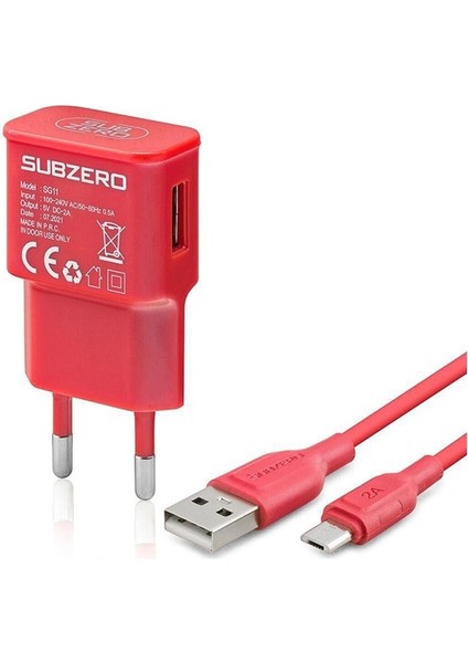 Şarj Cihazı, 2.0A 5 V Micro USB Renkli Şarj Aleti Ev Tipi Subzero SG11