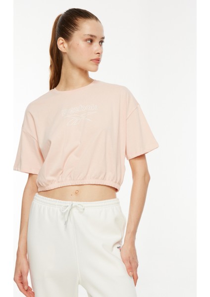 Açık Pembe Kadın Yuvarlak Yaka T-Shirt IM1797 Identıty Energy Bo