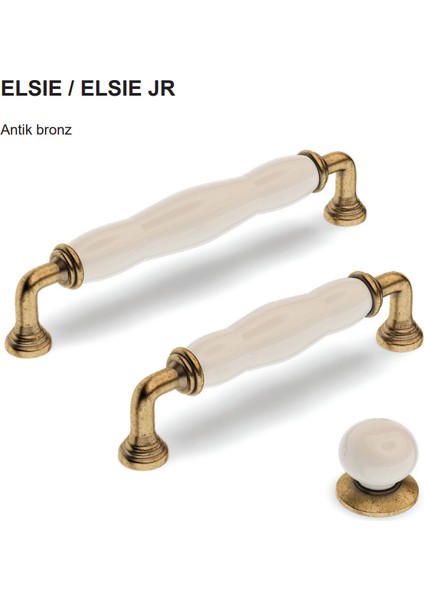 Elsie Jr. Düğme Kulp Antik Bronz Renkli Porselen 4'lü Paket fiyatları