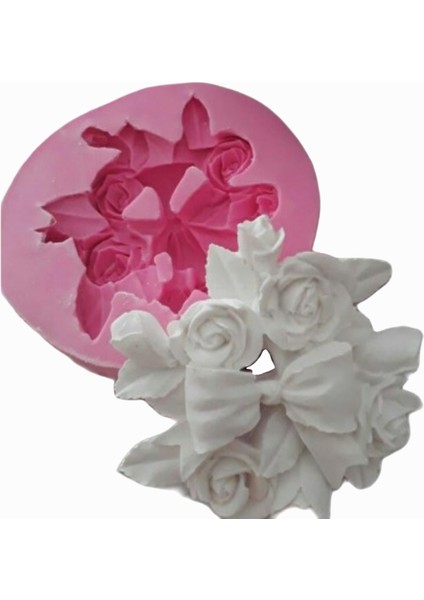 3 Boyutlu Gül Çiçek Demeti Silikon Kalıp K-379, Kokulu Taş Sabun Alçı Mum Kalıbı fiyatları