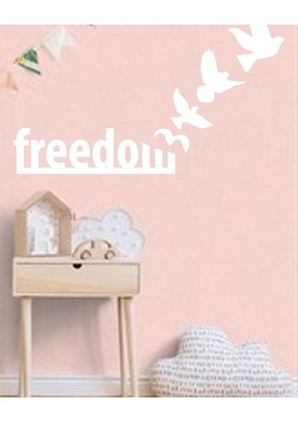 Freedom Duvar Yazısı Ahşap Lazer Kesim Dekor fiyatları
