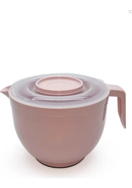 Plastik Mikser Kase Kapaklı Mikser Kase & Karıştırma Kabı Çırpma Kabı 3 Lt. Pudra Pembe fiyatları