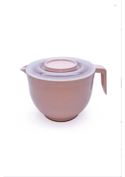 Plastik Mikser Kase Kapaklı Mikser Kase & Karıştırma Kabı Çırpma Kabı 3 Lt. Pudra Pembe modelleri