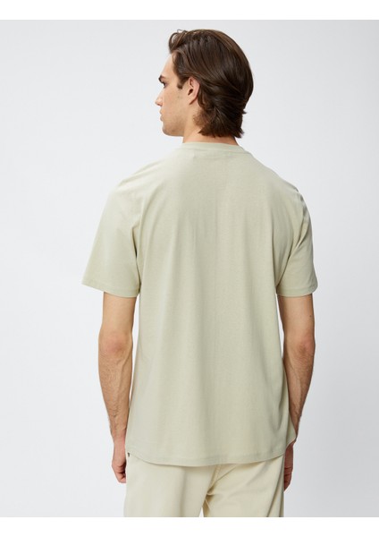 Uzakdoğu Baskılı Tişört Bisiklet Yaka Kısa Kollu Pamuklu fırsatları