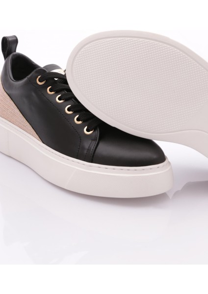 ES851 Kadin Kalin Taban Halhal Detayli Silver Taşli Sneakers Ayakkabi fırsatları