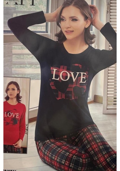 Fapi Kadın Uzun Kol Pijama Takımı 1307