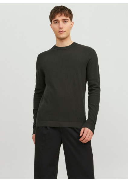 Bisiklet Yaka Standart Haki Erkek Kazak 12236766_JJEMARCUS Knıt Crew Neck