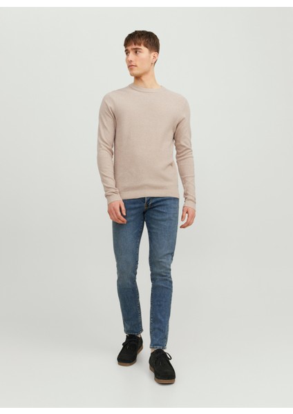 Bisiklet Yaka Standart Bej Erkek Kazak 12236766_JJEMARCUS Knıt Crew Neck