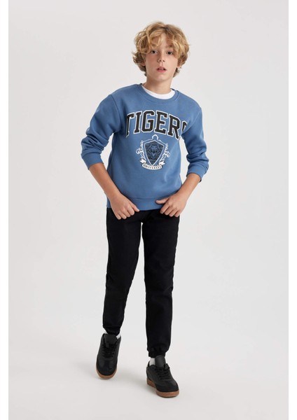 Erkek Çocuk Baskılı Bisiklet Yaka Kalın Sweatshirt B2048A823WN fiyatları