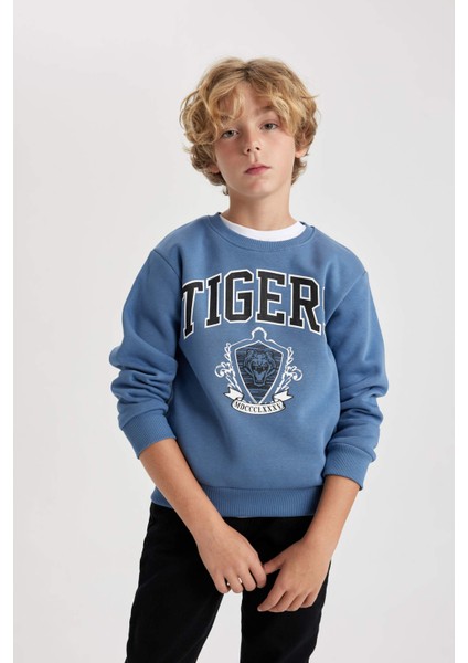 Erkek Çocuk Baskılı Bisiklet Yaka Kalın Sweatshirt B2048A823WN modelleri