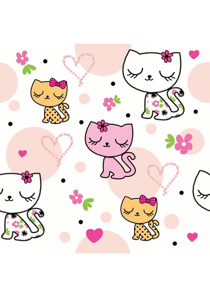 Çocuk Odası Sevimli Kedicikler Baskılı Zebra Perde fiyatları