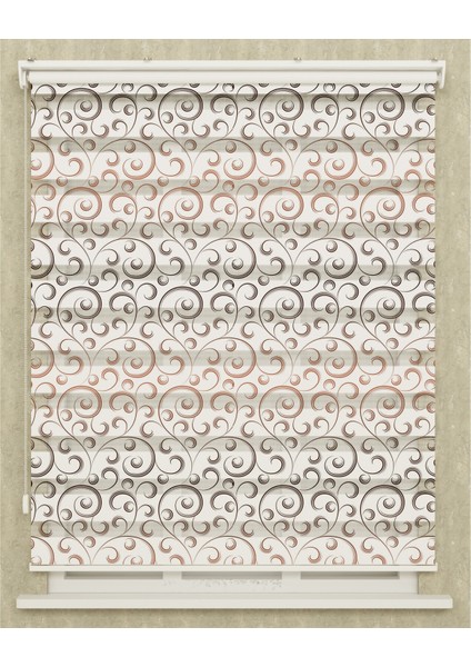 Mutfak Odası Renk Geçişli Dallar Baskılı Zebra Perde