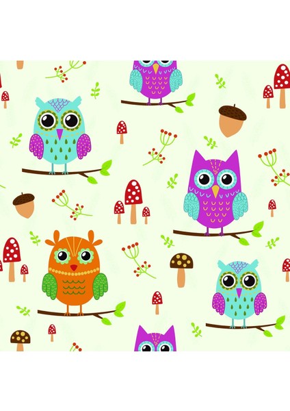 Çocuk Odası Renkli Baykuşlar Baskılı Zebra Perde fiyatları