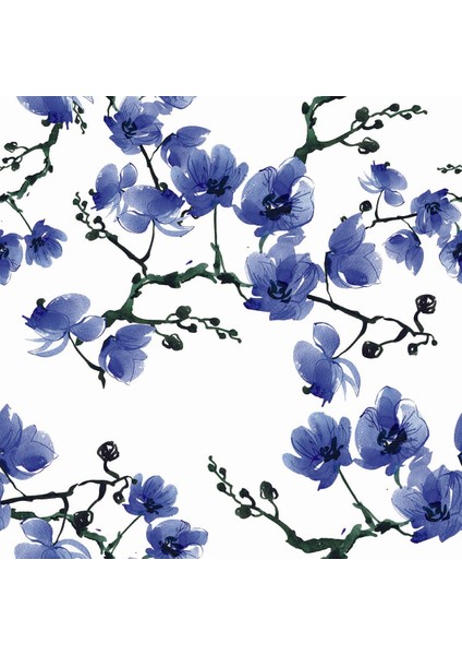 Mutfak Odası Mavi Renkli Ağaç Dalları Baskılı Zebra Perde fiyatları