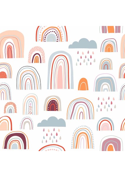 Çocuk Odası Renkli Gökküşağı Baskılı Zebra Perde fiyatları