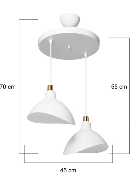 Ag Light Design Beyaz Sarkıt Avize Salon Mutfak Koridor Yatak Odası Lamba