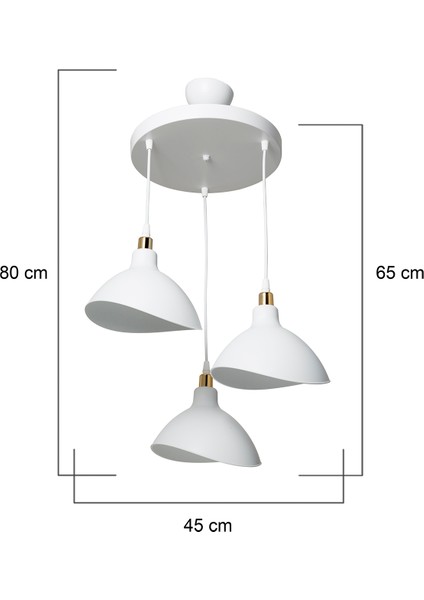 Ag Light Design Beyaz Sarkıt Avize Salon Mutfak Koridor Yatak Odası Lamba