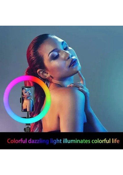 10 Inch Rgb Ring Light Tripod 26 cm