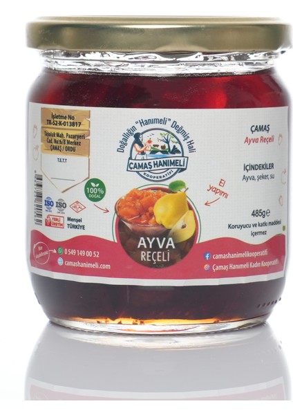 Çamaş Hanımeli Kooperatifi Ayva Reçeli 485 gr