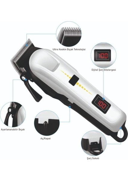 6018/6008 Ultra Güçlü Pet Series Şarjlı Kablosuz Kedi Köpek Traş Makinesi Evcil Hayvan Tüy Kesme modelleri