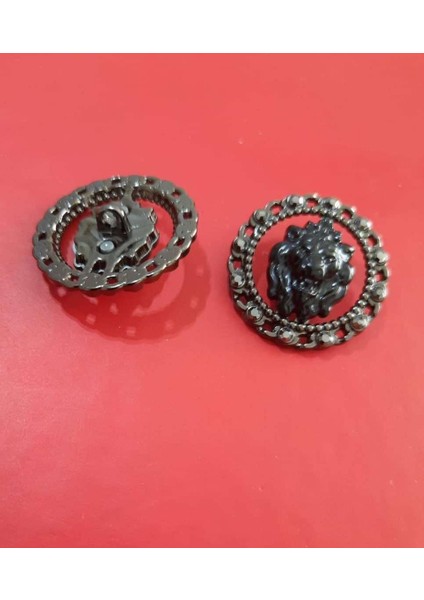 Kristal Taşlı Aslan Kafası Özel Tasarım Nikel 2,5 cm 2 Adet fiyatları