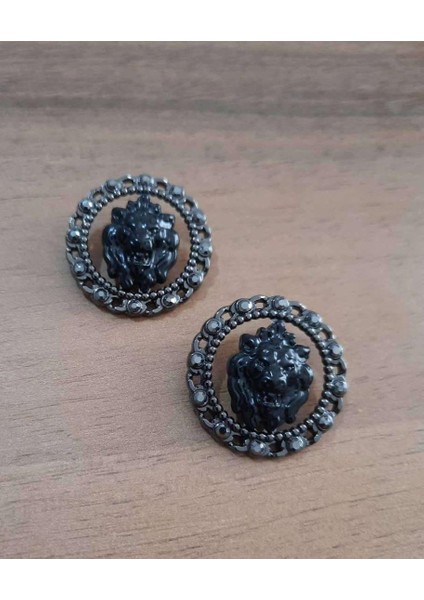 Kristal Taşlı Aslan Kafası Özel Tasarım Nikel 2,5 cm 2 Adet fırsatları