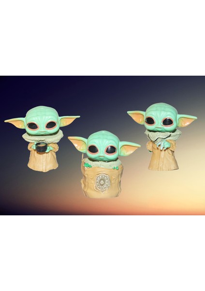 3lü Star Wars The Mandalorian Grogu Baby Yoda Pop Stil Koleksiyon Figür Oyuncak Seti 3ü 1 Arada