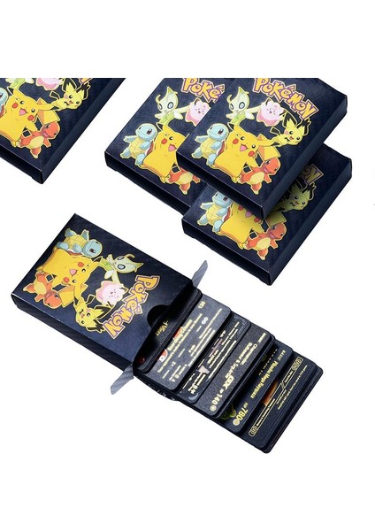 Pokemon Vmax Gold Black Silver Card Tcg Dx Gx Süper 3lü Set Esnek Pokemon Kartı 90 Adet Ingilizce modelleri