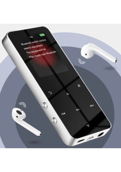 Bluetooth Lu Mp3 Mp4 Çalar Fm Radyolu Şarjlı Mp4 Player Dahili Hoparlör 8gb Hafızalı Ses Kaydı