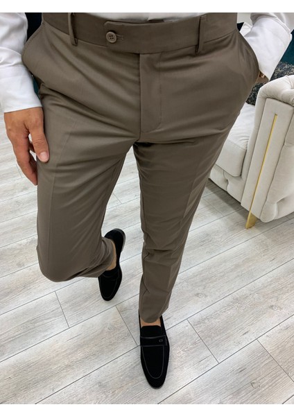 Erkek Kruvaze Takım Elbise Kırlangıç Yaka Italyan Kesim Slim Fit Ceket Pantolon