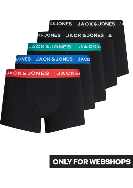 Jack & Jones Erkek Pamuklu Renkli Kemer Siyah Renk 5 Li Boxer 12142342