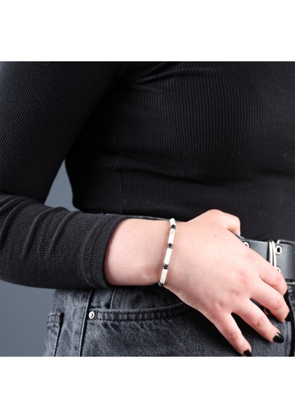 Sertifikalı Erkek Kadın Doğal Taş Hediye Bileklik Amazonit Taşı ve Hematit 4mm Tasarım modelleri