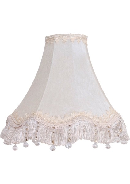 Ekru Kadife Kaplı Gold Kaplama Metal Ayak Vintage Abajur AB0729 fırsatları