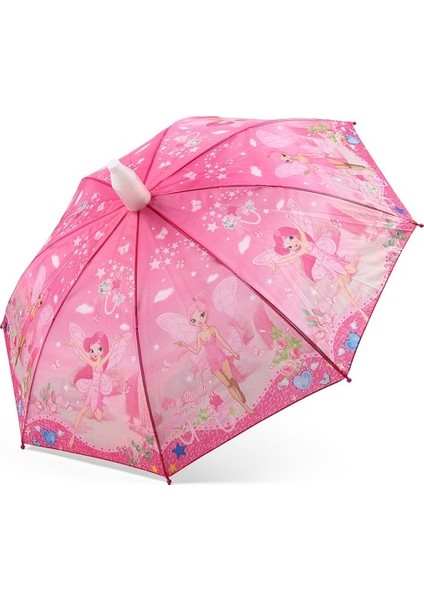 Çocuk Şemsiye Pembe Pvc Kılıflı Kız Çocuk Şemsiyesi