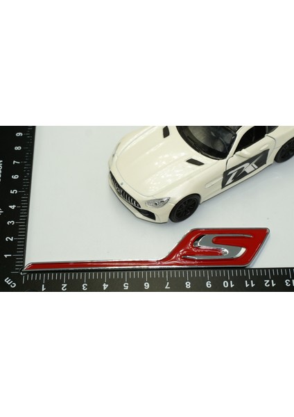 Benz Amg S Gt S Eklenti Kırmızı Gümüş Abs 3m 3D Bagaj Logo Amblem