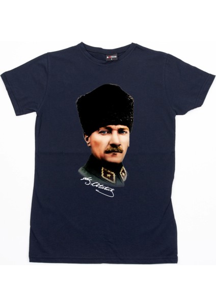 Atatürk Portre Kalpak Tshirt / Arkası Imzalı (Relax Fit) / 9xl / 8xl / 7xl / 6xl / 5xl / 4xl / 3xl