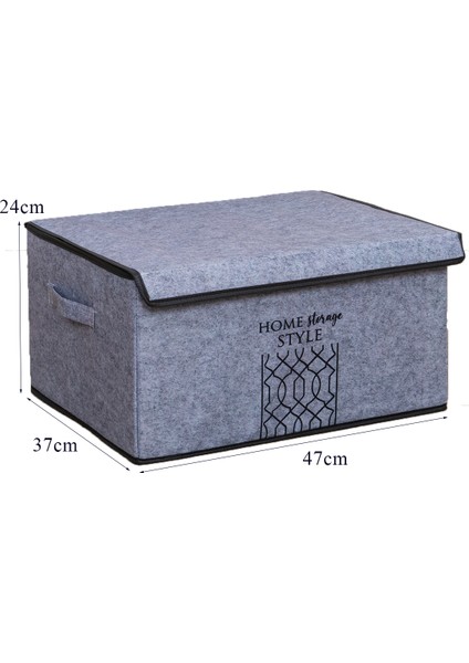 Keçe Kapaklı Çok Amaçlı Maxi Kutu Gri 47X37X24 cm fiyatları