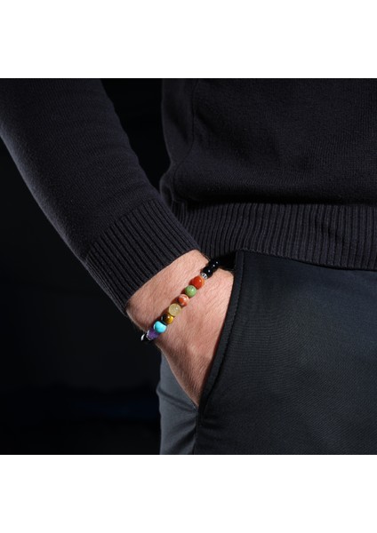 Doğal taş Erkek Kadın Çakra Bileklik Onix Kaplangözü Akik Ametist Turkuaz gümüş Sertifikalı fırsatları